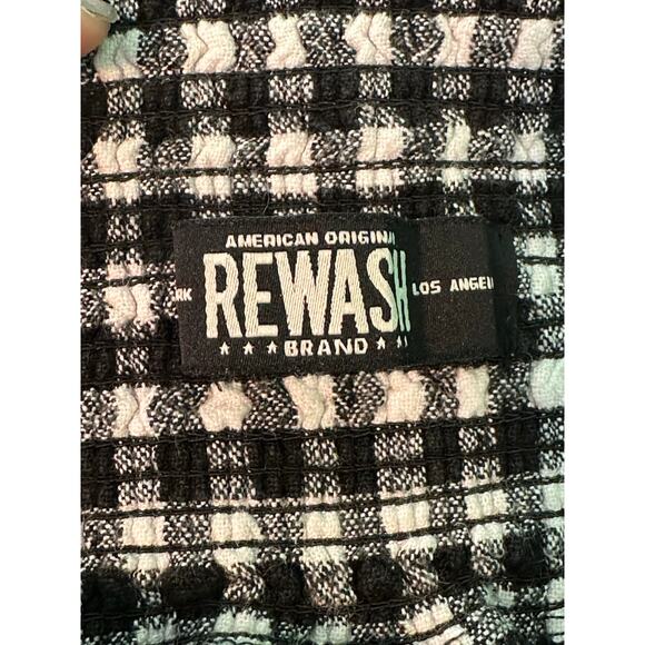 Rewash black white checks pull on shorts size Medium - Picture 3 of 13